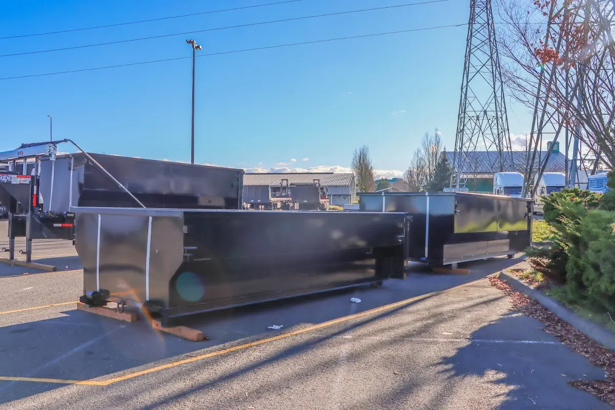 Roll-off dumpster ready for waste disposal at job site for 8 Yard Dumpster Rental in Lebanon